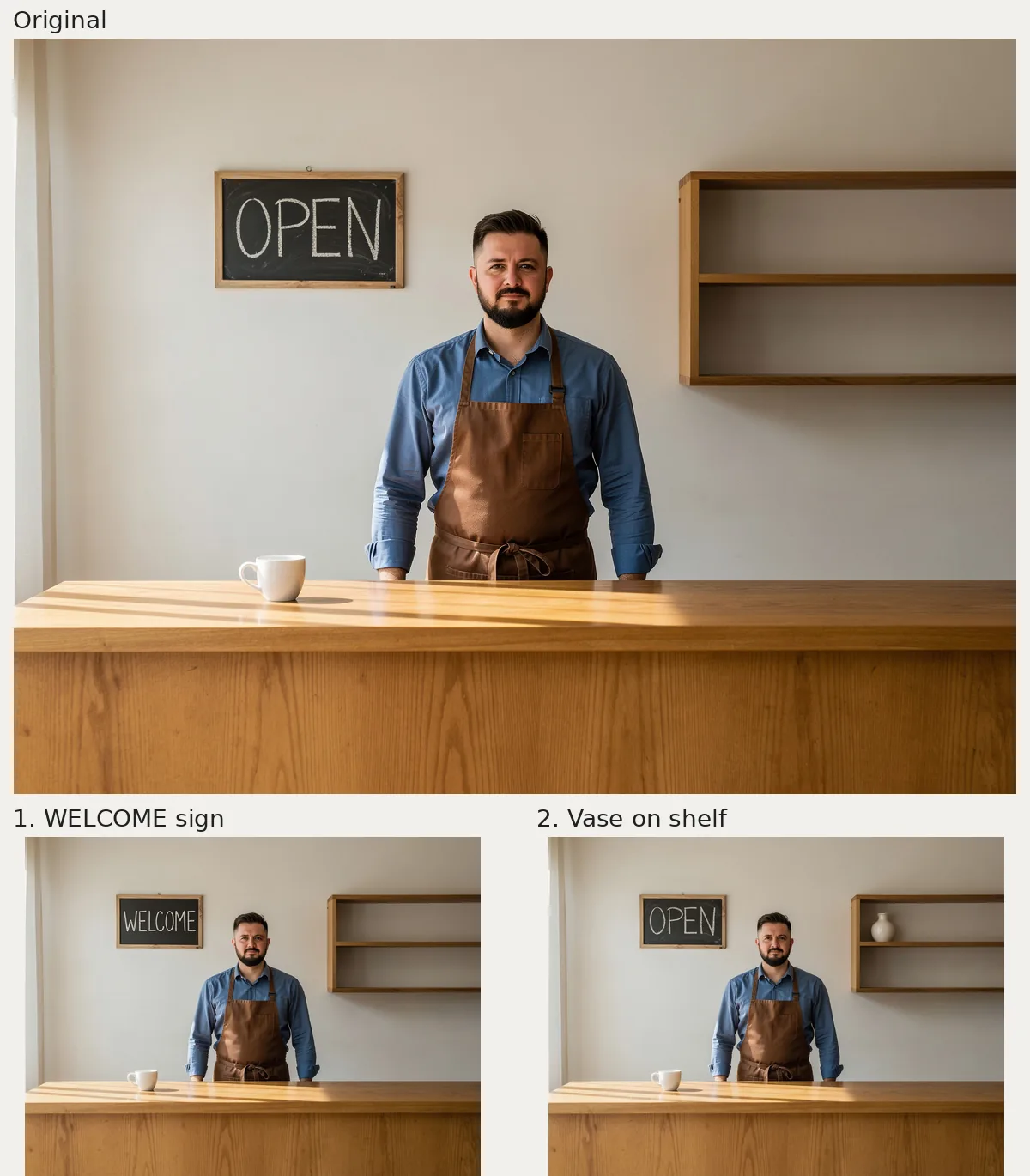 FLUX Kontext Examples: Six Before-and-After Edits